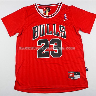 Maillot Authentique Manche Courte Chicago Bulls Jordan Rouge